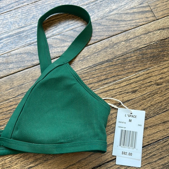 L*Space Green Ribbed Farrah top M - Picture 2 of 7